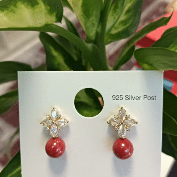 Cinnabar Stud Earrings - 图片 17