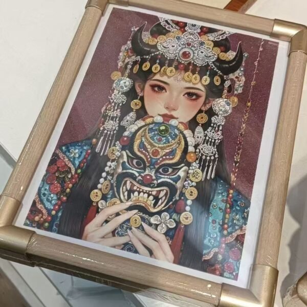 Tibetan Wealth Guardian：Zha Jilhamo Thangka Art Panel - Image 2