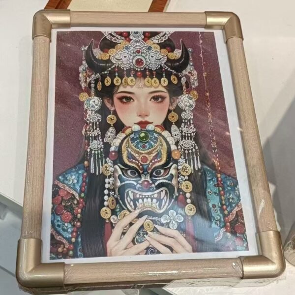 Tibetan Wealth Guardian：Zha Jilhamo Thangka Art Panel - Image 3