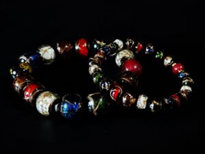 Incense Ash & Glass Bead Bracelet: Realm of Sacred Dust