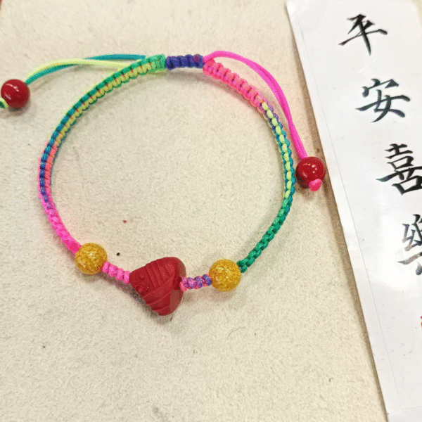 Handwoven Five-Colored Cinnabar Bracelet - Image 7